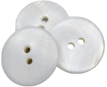 BOTIBOTON - 50 Knöpfe, Perlmutt aus natürlicher Muschel, Nähzubehör, Hergestellt und versendet aus Spanien (20 mm)