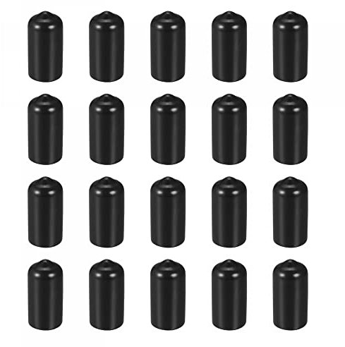 sourcing map 20Pack 10mm Schützer Gummi Endkappen Abdeckung für Schraube Möbel Rohr Schwarz