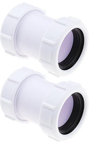 EMSea 2 Stück Gerader Rohrverbinder 40mm PP Abfallrohr Abflussrohr 1/2 Kompressionsverbinder Kupplung für Küchen Spüle Duschwannen Waschmaschinen usw.