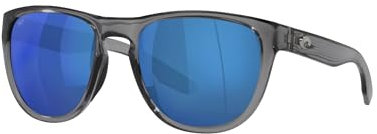 Costa Del Mar SUNGLASSES Costa Del Mar Herren Irie Sonnenbrille, Schwarz/Grau, polarisiert-580p, 55 MM, Grauer Kristall/Blau verspiegelt, polarisiert, 580p, X-Large