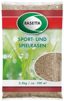 Rasetta Rasensamen Grassamen Sport-u. Spielrasen 1 kg für ca. 40qm - äußerst robust und strapazierfähig