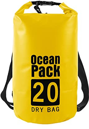 OPAHUTER Schwimmender Packsack Wasserdicht, 20L Unisex Dry Bag und wasserdichte Taschen für Kayaking/Fishing/Rafting/Swimming/Camping/Snowboarding