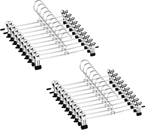 Mutsitaz 20 Stück Hosenbügel Metall, Rockbügel mit 360° Drehbar Haken,Kleiderbügel für Hosen Socken Röcke