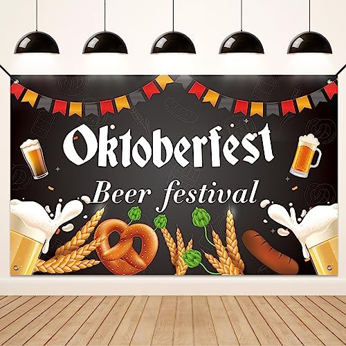 Koliphy Oktoberfest Banner, Bayerisches Oktoberfest Deko, Willkommen Zum Oktoberfest Party Hintergrund Dekoration Deutsche Löwenkamm Fahnen Deko