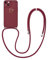 Newseego Crossbody Lanyard Case for iPhone 14 Plus, Cute Gold Love Heart Pattern Flexible Soft Silicone Phone Case with Adjustable Strap Necklace Shockproof Bumper Cover for iPhone 14 Plus -Claret