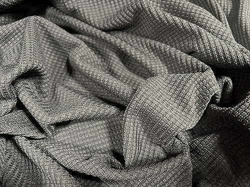 Waffel-Stretch-Spandex-Stoff, figurbetont, Meterware, einfarbig, Grau