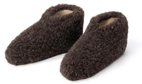 THE COZY SHEEP Hausschuhe Herren und Damen (Größe 43) | Äußerst Bequeme & Weiche Wollhausschuhe aus 100% Merino-Wolle | Warme Hüttenschuhe Winter | Niedriges Modell Geschlossen