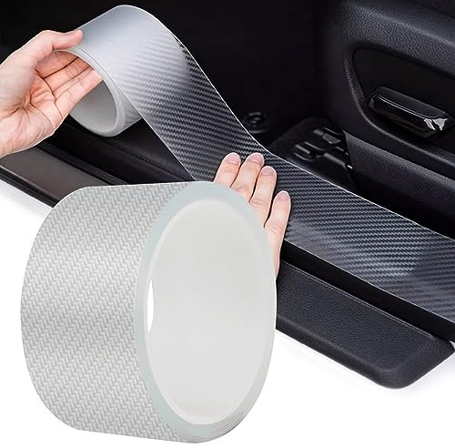 Adesivo in fibra di carbonio, trasparente, per auto, protezione per portiere, protezione per portiere, protezione per paraurti (5 cm x 10 m)