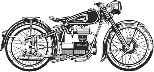 Generisch Wanddekoration aus Metall l Motorrad,Leuchtturm,Anker Motiv l Wohnzimmer Schlafzimmer Außen Dekoration l Metal Wall Art (Motorrad)