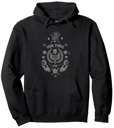 Call of Duty: Modern Warfare 2 Task Force 141 Retro Logo Pullover Hoodie, Unisex für Erwachsene, Schwarz, L