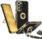 Keteen Funda con Cuerda para Samsung Galaxy S22 con 360° Anillo Soporte Galvanoplastia Carcasa Samsung S22 con Ajustable Collar Correa de Cuello Cordón Silicona Antigolpes Protector Case Negro