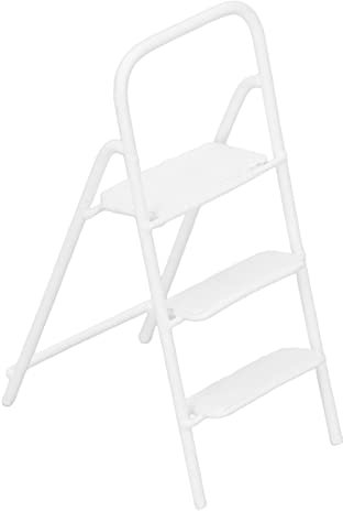 Escabeau miniature 1/12, texture délicate en métal - Décoration à faire soi-même - Accessoires de cuisine - Blanc