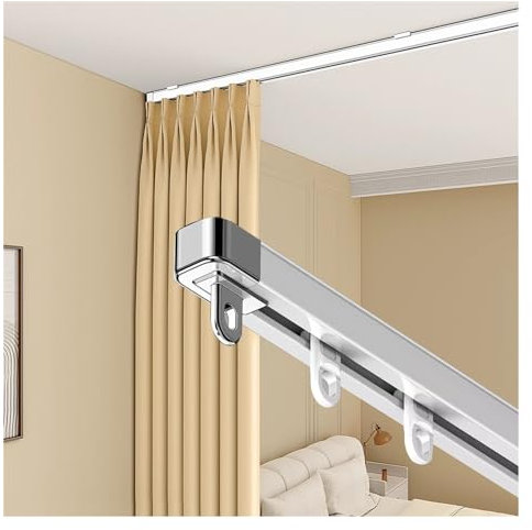 Vorhangschiene Gardinenschiene Vorhang-Schiene Deckenvorhangschiene Raumtrenner-Set, Einziehbar Duschabtrennung Vorhangschiene, Schiebbar Extra Lang Sichtschutz & Trennwandsystem, Für Hotels Wohnmobil
