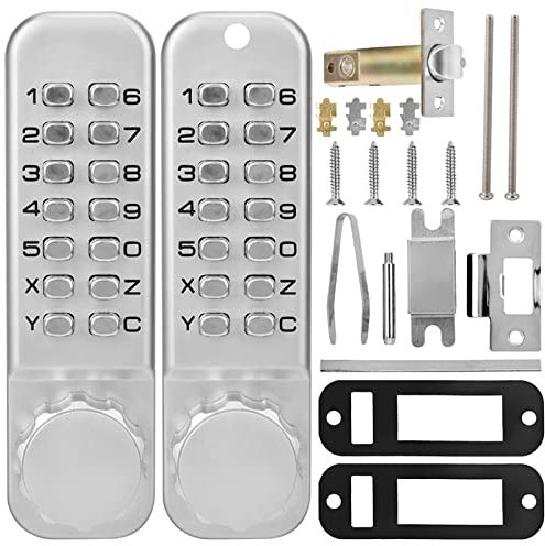 Cerradura de código mecánico, cerradura de seguridad con contraseña de puerta, teclado doble, cerradura de combinación de 14 teclas, cerradura de combinación sin llave, seguridad para acceso a