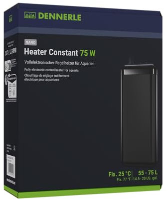 Dennerle Nano Heater Constant 75 W - Vollelektronischer Regelheizer für Aquarien von 55-75 Liter