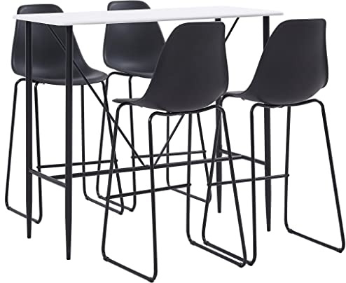 CKioict Eckbank esszimmer Küchen möbel Esstisch-Set 5-TLG. Bar-Set Kunststoff SchwarzGeeignet für Esszimmer Küche Wohnzimmer