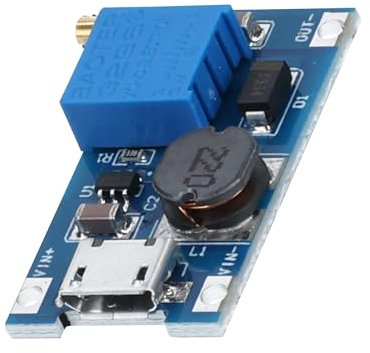 AZ-Delivery 2A DC-DC Boost Step-Up Trasduttore MicroUSB - Regolatore di tensione universale 2V-24V a 5V-28V per MT3608 - Convertitore di tensione ideale e stabilizzatore di tensione per molteplici