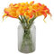 eurNhrN Künstliche Calla Lily Flowers 12pcs realistischer Langer Stamm DIY 13inch Calla Lilie lebendige biegbare dekorative PU -Kunstblumen Orange