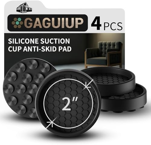 GAGUIUP 4 rutschfeste Möbelgleiter, 2! Selbstklebende Möbelfüße aus Gummi mit Saugnapf,Ideale rutschfeste Möbelgleiter und Bodenschoner,Halten Sie die Möbel an ihrem Platz