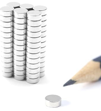 PACKIVO Neodym Magnete ⌀ 5 x 2 mm - 10 Stück Kleine Magnete Scheibenmagnete extra stark rund mini Magnet Magnettafel Pinnwand Kühlschrank Schwarzes Brett Whiteboard Basteln Handwerk Fotos Büro