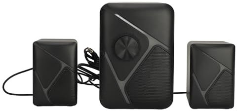 Bewinner Subwoofer Gaming Desktop Speaker, RGB Noise Canceling Wired 2.1 Multimedia System with Accurate Sound Positioning, for TV Computer Phone