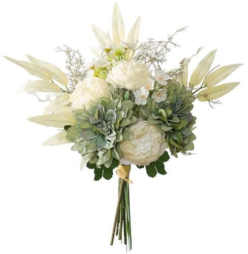 Betylifoy Flores Artificiales Ramo de Boda Artificial de Flores de Seda Ramo de Flores de Dalia Artificial Arreglo Floral para Centros de Mesa Decoración de la Oficina en Casa (Dalia-Verde)