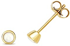 Funkelndes Feuer 9 Karat (375) Gold Damen - Paar Ohrstecker mit Opal - 4mm*4mm TRS34832