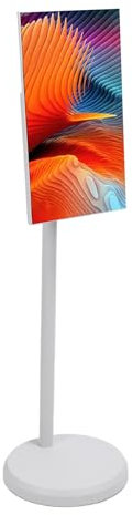 Pantalla Inteligente Portátil de 21,5 Pulgadas con Ruedas, Pantalla Táctil Rodante, Pantalla de Proyección Inalámbrica, Aplicación y Control Remoto, Pantalla LCD HD, Batería