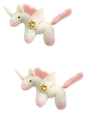 IMIKEYA 2st Christbaumschmuck Weihnachten-Filz-Einhorn-Ornamente Weihnachtsonies Weihnachtsbaum-anhänger Kleiner Anhänger Plüsch Hängende Dekorationen Weihnachten Weiß