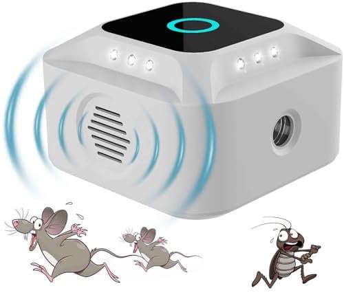 Ultrasonic Rat Repellent, Ultrasonic Rat Insecticide 360 ° with LED Light U ltrasonic Mouse Insecticide Rodent Internal Parasite Insert Indoor Parasite Cockroach Prevention