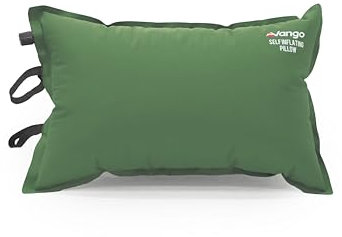 Vango Inflatable Camping Pillow, Self-Inflating Compressible Compact Travel Inflatable Pillow, Comfortable Ergonomic Blow Up Air Pillow for Camping, Hiking, Beach, Fishing (Artichoke Green)