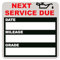 BaYuYPOO Clear Next Service Due Etiketten für Auto, Fahrzeug, Fenster, Aufkleber, 5 x 5 cm, für W Haftung, C3b3, Erinnerung statisch