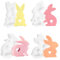 QMLING 4 Stück Silikonformen Gießformen Ostern, Niedliche Silikonform Hase Ostern, 3D Kaninchen Silikonform, Ostern Hasenform für Sojawachs Kerzen Gips