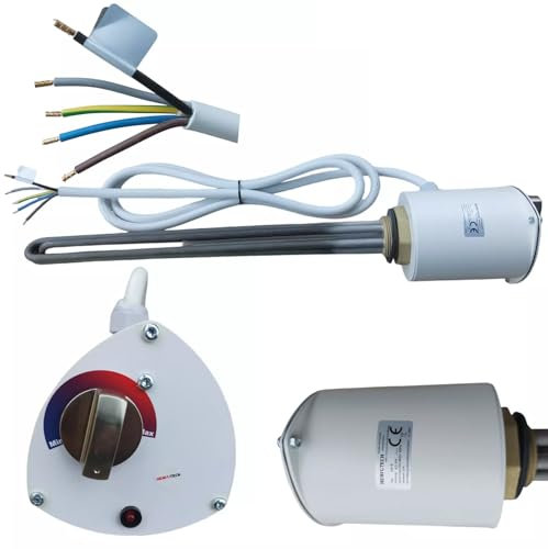 PAG Turbo GmbH® - Elektroheizstab Heizstab Heizpatrone für Boiler PV geeignet m. Temperaturregler 230V/400V 4,5kW und 6kW - Gewinde 6/4 (4,5kW - 230/400V - 6/4)