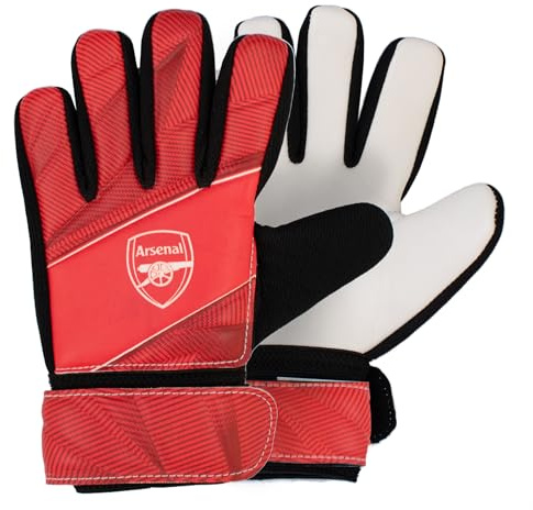 Hy-Pro Officially Licensed Arsenal FC Goalkeeper Gloves - Junior, Fuse Design, Goalie, with Strong Palm Girp for High Performance, Boys and Girls