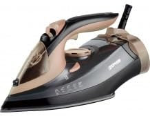 Wintem Ferro da Stiro a Vapore con Piastra in Ceramica XL e Serbatoio da 330ml/2600W Nero e Oro - Funzione Selfclean, Antigoccia e Anticalcare con Termostato Regolabile per Ogni Tessuto - 16x31x11cm