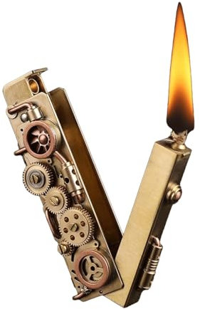 Vintage-Kerosinfeuerzeug aus Messing, nachfüllbar, Feuerzeug mit weicher Flamme, Feuerzeug mit Retro-Gravur, geeignet als Geschenk for Männer, Freunde (Kerosin nicht im Lieferumfang enthalten)