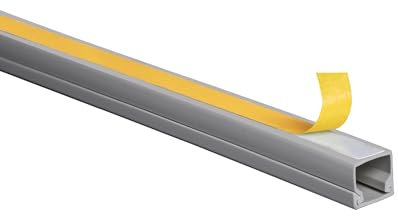 KOMIB Hochwertige Kabelkanäle Grau (Lichtgrau/Steingrau) 10 Meter - 5 x 2m (5 Stück) Elektroinstallation Kabelkanal Kabelabdeckung Kabelmanagement Diverse Größen/VDE (10 x 10 x 2000mm selbstklebend)