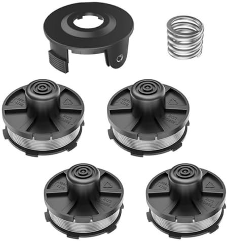 4 bobines de rechange de bobine de fil pour tondeuse Makita pour bobine Makita 196146-9, couvercle de bobine 195858-1, ressort 231352-0 (4 bobines + 1 couvercle de bobine + 1 ressort)