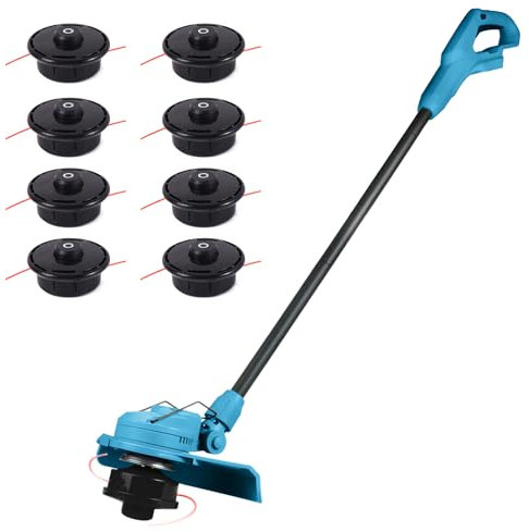 Cordless String Trimmer Compatible with Makita Battery, Battery Powered Grass Mover 2 in 1 Lawn Edger with 8 Pcs Grass Cutter Spool Line(without battery)