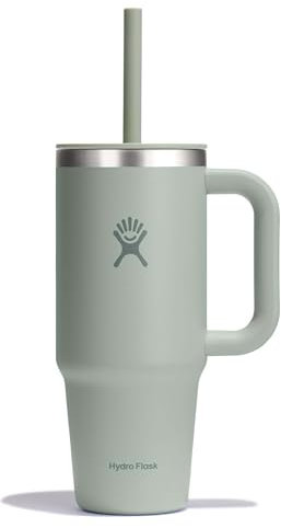 Hydro Flask 24 Oz Travel Tumbler with Handle, Lid and Straw - Insulated Stainless Steel in Tonal Agave