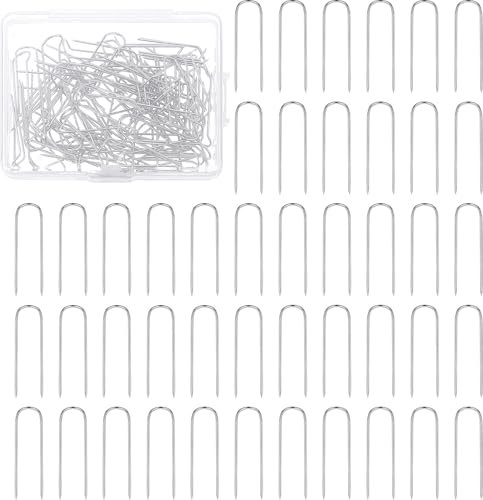 100 PCS U-Shaped Stainless Steel Sewing Pins, 0.9 Inch Long Fork Multipurpose Straight Blocking Pins for Sewing, Jewelry Display, Home Decor (Silver)