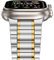 Anlinser Correas Compatible con Correa Apple Watch 49mm 46mm 45mm 44mm 42mm, Cinco Eslabones Pulsera de Repuesto Acero Inoxidable Metal para iWatch Ultra 2/1 Serie 10 9 8 7 6 5-1 SE (Oro Plateado)