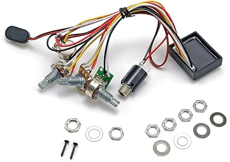 1 Set Bassgitarre Tonabnehmer Vorverstärker E-Bass Tonabnehmer Teil und Metall für verbesserte Klangklarheiten und einfache Einrichtung Bassgitarre Vorverstärker