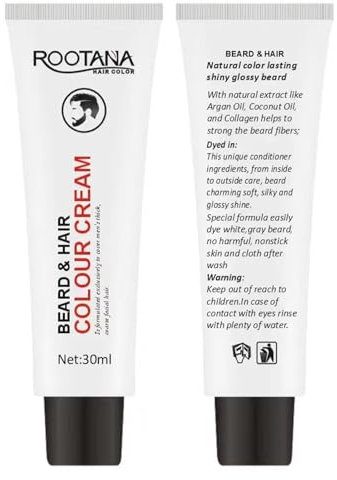 Bartfärbemittel - Bartpuder Für Einen Volleren Bart - Bartpflege-Set Für Männer | 60 Ml Schnurrbart- Und Bartfärbeshampoo | Einfach Anzuwendendes Bart- Und Schnurrbartfärbemittel Zu Männer