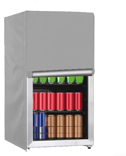 Upright Freezer Cover, 3.0 Cubic Feet 210D Oxford Waterproof with Double Zipper Side Pockets for Outdoor Indoor Mini Fridge Protection(51 * 51 * 87CM Grey)
