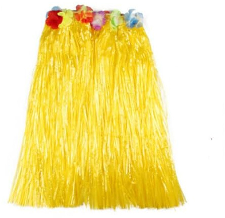 Generisch Hawaii Gras Rock Hula Rock Party Bastrock Lang Elastisch Röcke mit Hibiskusblüten Hawaii Kostüm Set für Beachparty Deko