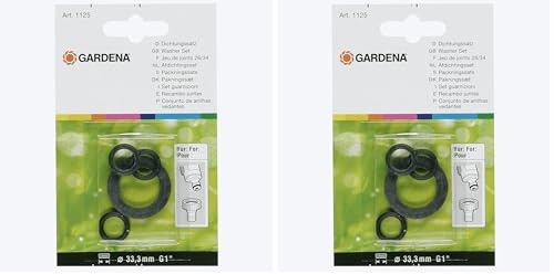 Gardena Dichtungs-Satz: Dichtungsring-Sortiment zum Austauschen alter Dichtungen, für die Gardena Hahnverbinder Art.-Nr. 18202 und 18402 (1125-20) (Packung mit 2)