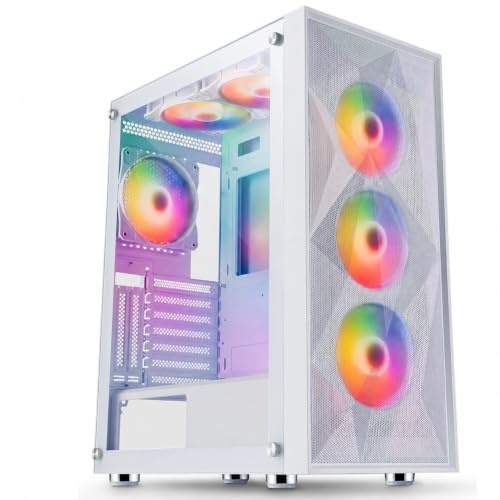 Maven Orion Gaming PC Desktop – AMD Ryzen 5 5500, GeForce RTX 5050 8GB Graphics, 16GB DDR4 RAM, 256GB SSD + 1TB HDD, Windows 11 Pro, WiFi, RGB 6 Fan Case, 12 Months Warranty
