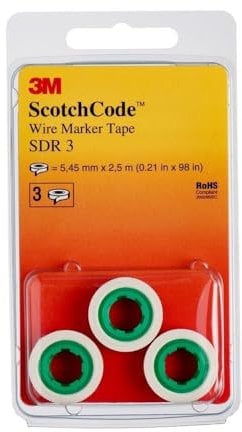 3 Wire Identification Marker Refill Rolls 3 M Scotch Code SDR Number 3 (Pack of 3)